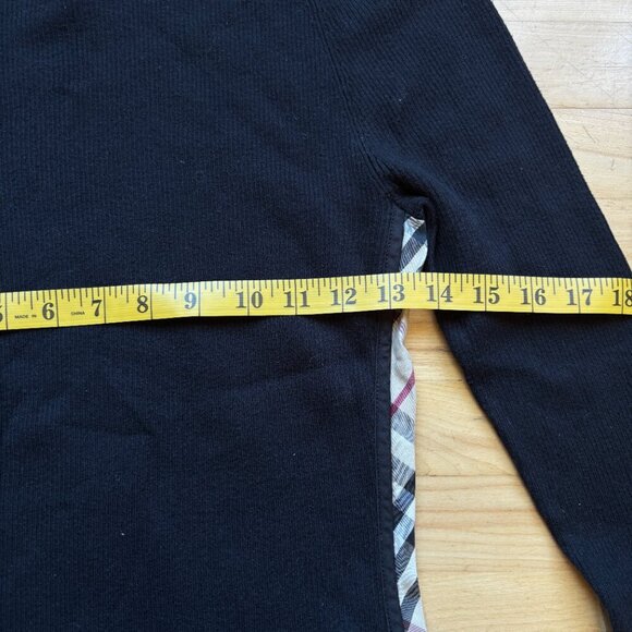 Burberry London Off-the-Shoulder Knit Sweater with Signature Check Trim - Size 1 - Picture 5 of 12